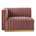 thumbnail image 5 of Modway Conjure Channel Tufted Performance Velvet 6-Piece U-Shaped Sectional in Gold  Dusty Rose, 5 of 10