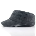 thumbnail image 3 of Gorras militares de algodón lavado Gorras militares de cadetes Diseño único Gorra plana vintage - Gorra militar transpirable para exteriores para hombres y mujeres brillar Electrónica, 3 of 5