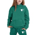 thumbnail image 3 of KAUOD Kids Girls Fleece Jogging Set 2 Piece Cute Heart Cotton Hoodies Sweatpants Outfits Fall Warm Casual Sweatsuits Clothes, 3 of 5