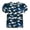 Blue, variant on Girls Brush Stroke Camouflage Puff Sleeve Tops 4-15 Years, Summer Casual Round Neck Shirts for Daily Play Outdoor