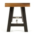 thumbnail image 6 of Jace Acacia Wood Outdoor Dining Benches, Set of 2, Teak and Rustic Metal, 6 of 7