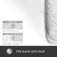 thumbnail image 4 of Alfombra de baño Yeaban de chenilla blanca, 47 x 17 cm, absorbente y antideslizante, 4 of 7