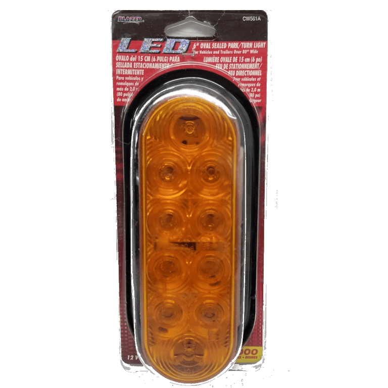 Blazer LED 6 Oval Sealed Park/Turn Light for Vehicles & Trailers Over 80  Wide 