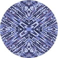 thumbnail image 1 of Ahgly Company Indoor Round Patterned Jeans Blue Area Rugs, 8' Round, 1 of 6