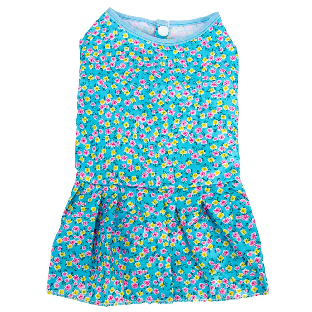 CUECUEPET Cute Blue Floral Casual Everyday Dress for Female / Girl Dogs and Puppies [Multiple Sizes Available]