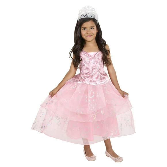 Vestido de disfraz Wicked Glinda para niñas con tiara rosa, 4-6 unidades