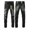 thumbnail image 2 of 2025 Ksubis Jeans brand Jeans  Men's Jeans Casual Comfort Holes Fashionable Straight Skinny Slim Fit Jeans, Ripped Stretch Jeans Denim Pants Menswear 3035 28-40, 2 of 9