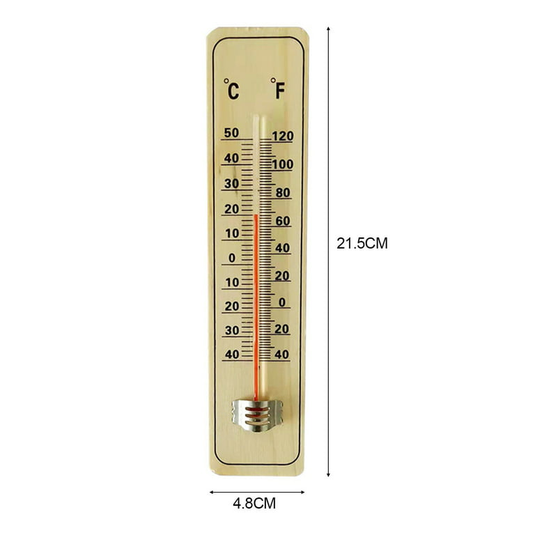 Gerich Traditional Wooden Garden Thermometer Wall Mounting with C & F  Reading,Large Outdoor Wall Patio Thermometer 3 Pcs 