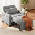 thumbnail image 6 of Noelse 3 in1 Convertible Sleeper Chair Bed, Small Sofa Chair Bed with Adjustable Backrest, Pull Out Couch Bed Chair for Living Room Bedroom Apartment, Gray, 6 of 11