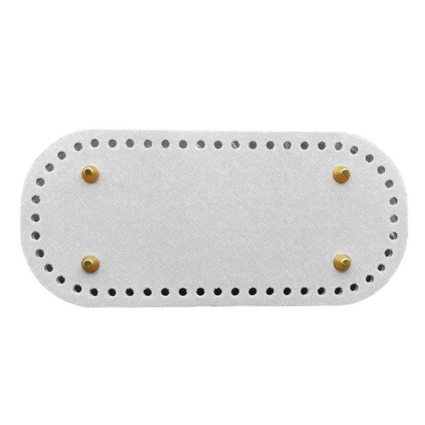 Reemplazo de almohadilla inferior para bolsos de hombro de ganchillo DIY, de cuero sintético PU, tejido a mano. Blanco