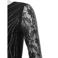 thumbnail image 5 of renvena Women's Glittery Rhinestone Ballroom Dance Long Sleeve Modern Waltz Maxi Dress Black L, 5 of 7