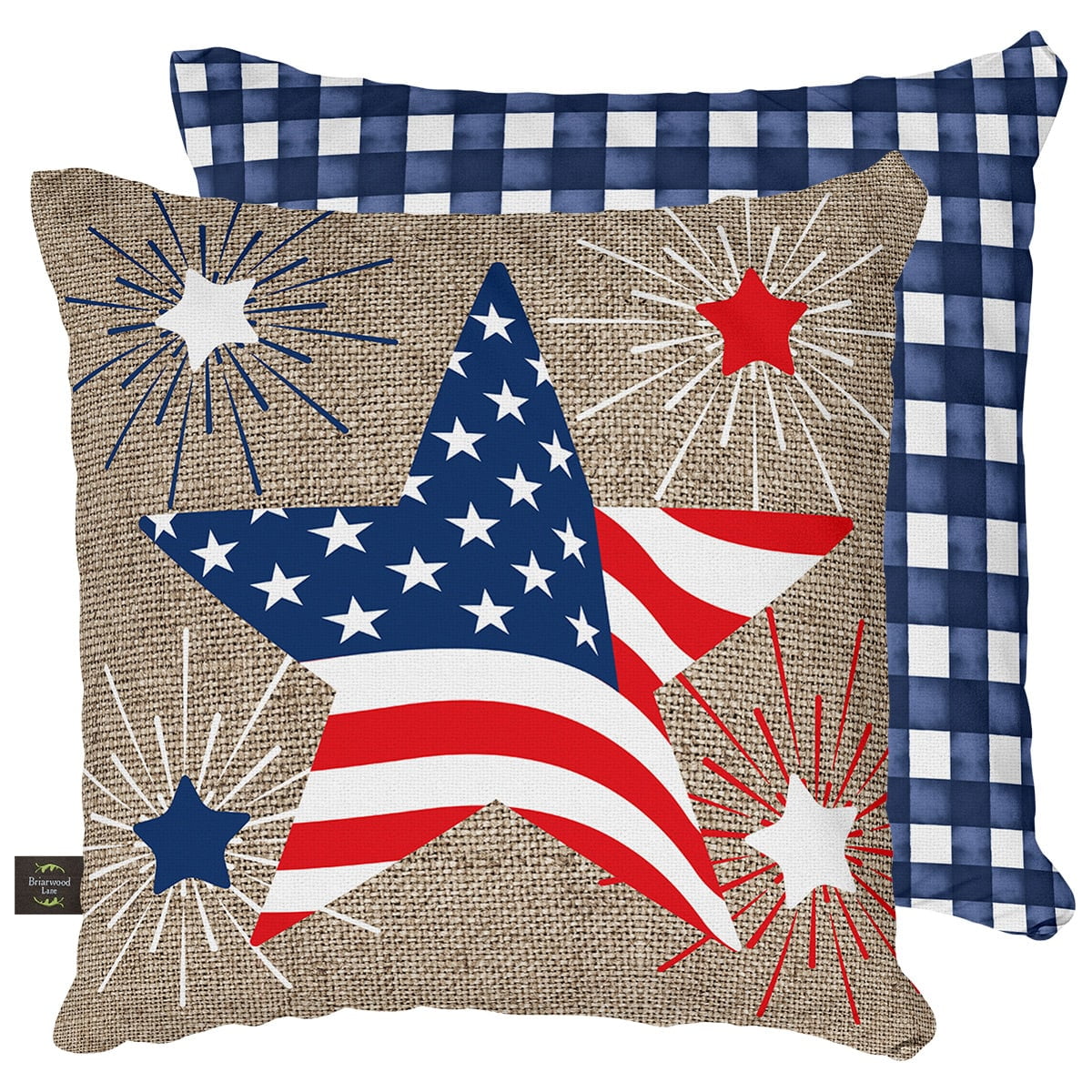 American Star Patriotic Decorative Pillow Indoor Outdoor 17'x17' Briarwood Lane