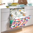 thumbnail image 2 of Yayeee Magnetic Dishwasher Cover for The Front Decoration Home Kitchen Machine Sticker Protector, White Colorful Circles, 2 of 6