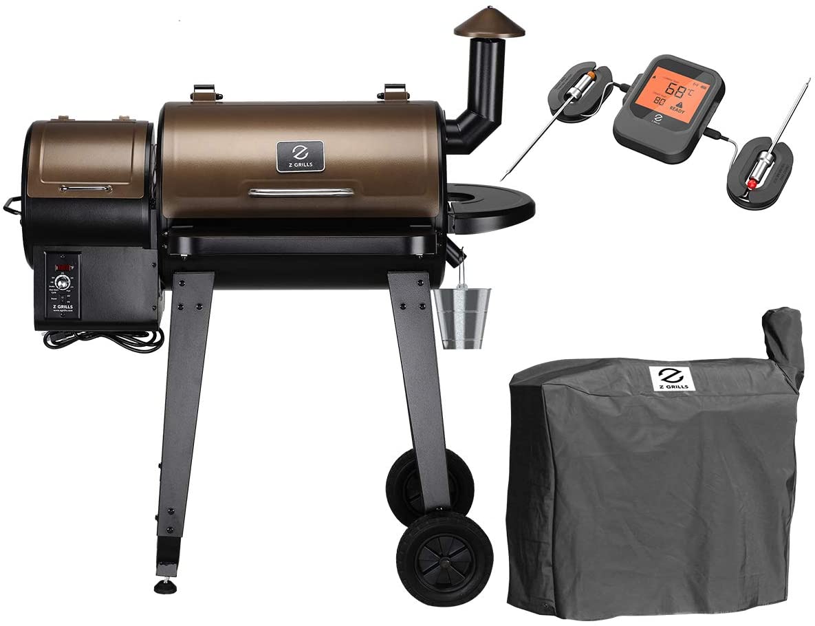 Z GRILLS 450 sq in Wood Pellet Barbecue Grill and Smoker Family Size Outdoor Cooking 8 in 1 Smart BBQ Grill - image 1 of 9