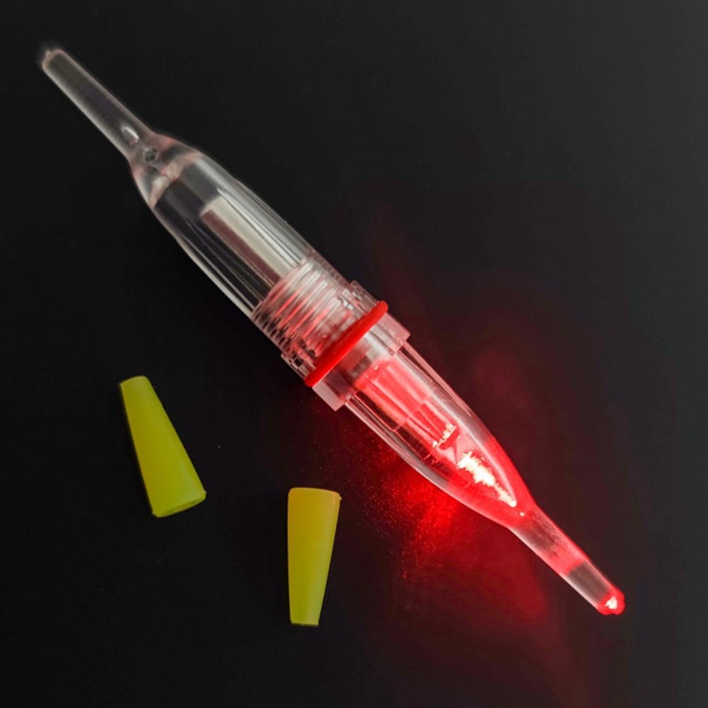 GLFILL Mini Pointed Waterproof LED Fish Lure Light Electronic Light Night-Fishing Float Rod Light Fish Gathering Glow Lamp Fishing Tool Red