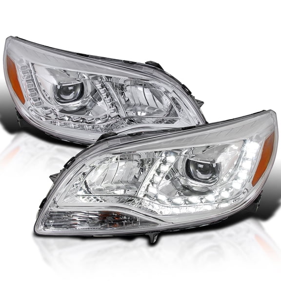 Spec-D Tuning LED Chrome Projector Headlights Compatible with 2013-2015 Chevy Malibu, Left Right Pair Headlamps Assembly