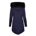 thumbnail image 1 of WEIYLL Womens Fleece Jacket Fashion Solid Color Plus Velvet Thick Slim Navy Winter Coats Size 4XL, 1 of 4