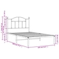 thumbnail image 4 of vidaXL Metal Bed Frame with Headboard White 100x190 cm, 4 of 5