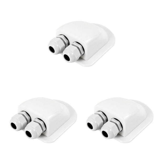 Riwesomey Glándula de entrada de cable doble del panel solar Conector de caja de plástico RV Barco Camper Autocaravana Piezas de sellado Accesorios Type1 NO1 Riwesomey CBP237584