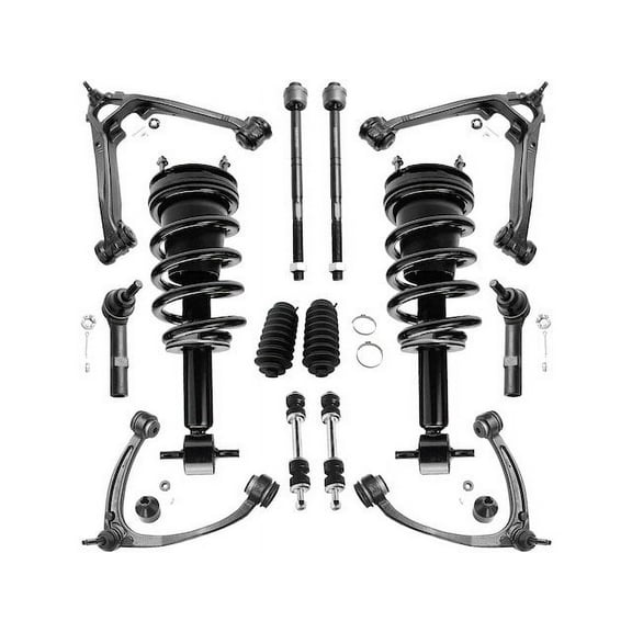 Front Strut Coil Spring Control Arm Tie Rod Kit - Compatible with 2007 - 2013 GMC Sierra 1500 2008 2009 2010 2011 2012