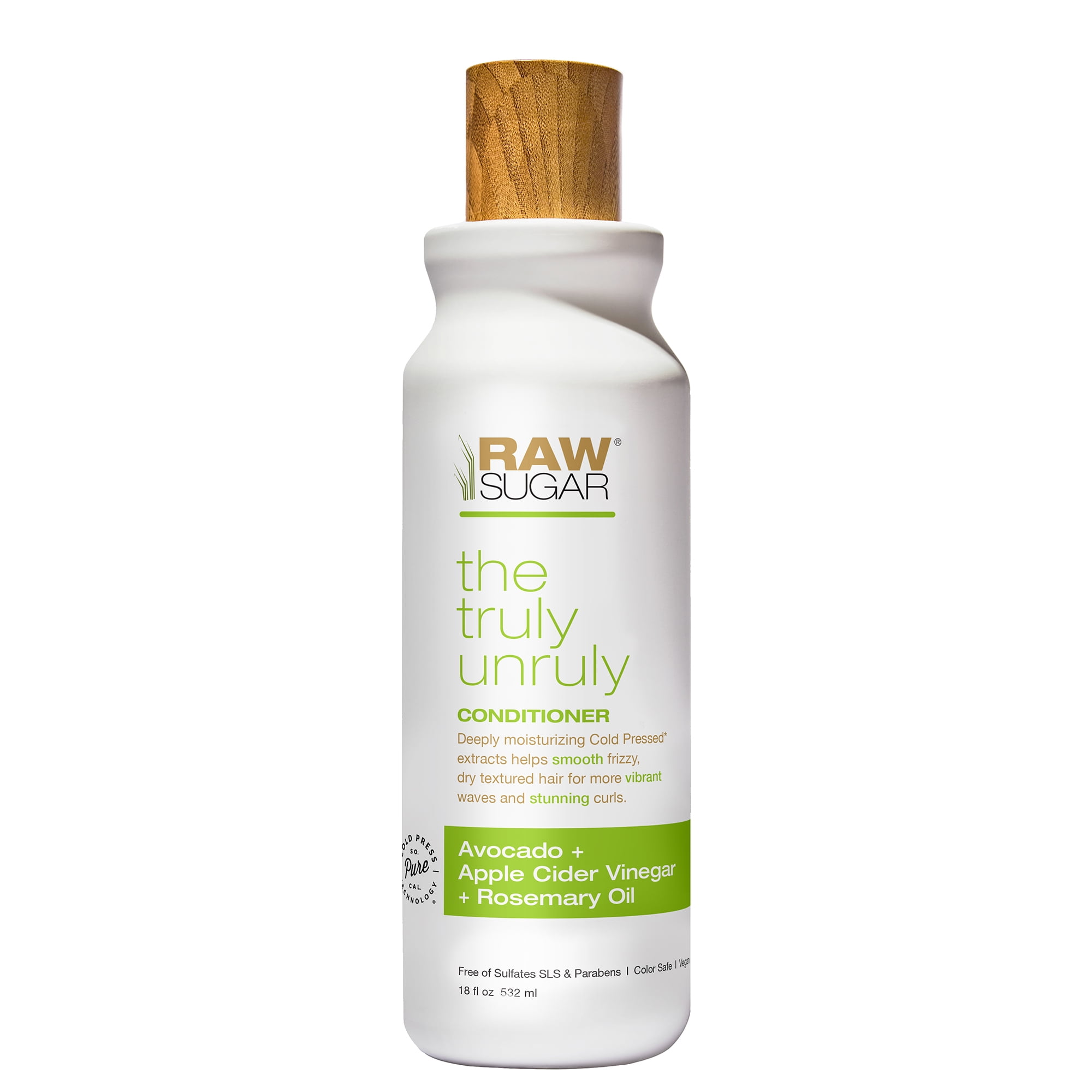 Raw Sugar Truly Unruly Conditioner, Avocado + Rosemary Oil, 18 fl oz