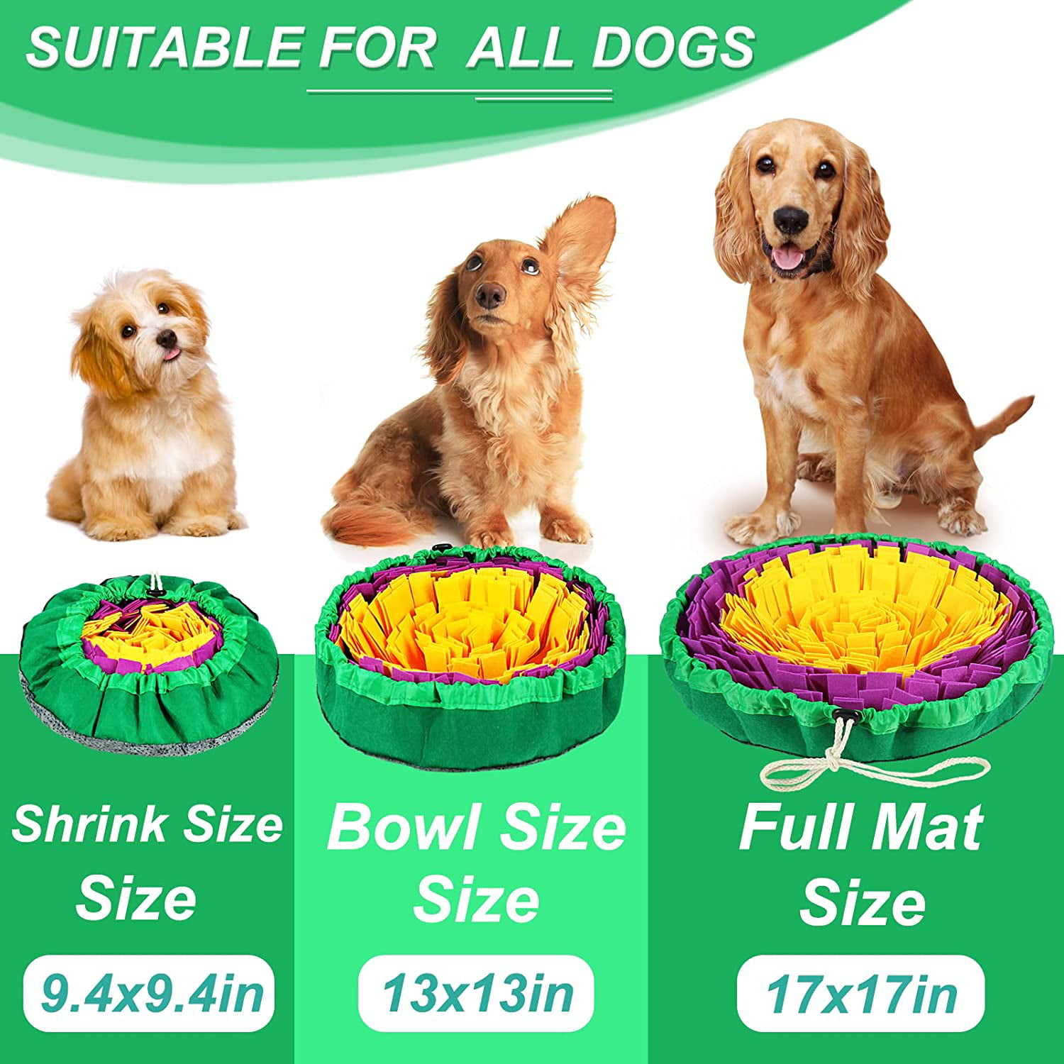 KOSKILL Snuffle Mat for Dogs, 33x22 Dog Food Mat with