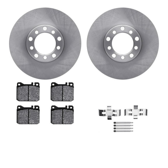Dynamic Friction Company Front Brake Rotors with 5000 Euro Ceramic Brake Pads includes Hardware 6612-63099