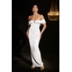 thumbnail image 2 of Vestido Bella Barnett Lisiya de satén con hombros descubiertos y abertura, 2 of 8