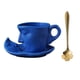 thumbnail image 1 of Taza de cerámica con diseño de rostro humano, 260 ml, para café, té, arte abstracto Azul, 1 of 9
