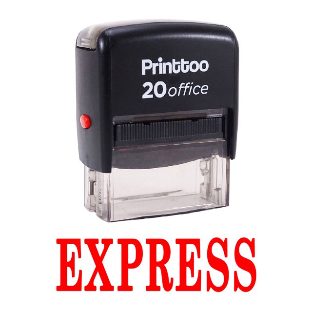 Printtoo Bureau Stationnaire EXPRESS Auto Encrage Tampon en Caoutchouc Rouge