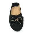 thumbnail image 3 of Victoria K Women's Foldover Sueded Faux Fur Gold Bow Ballerina Flats, 3 of 9