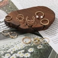 thumbnail image 4 of Anillos para mujer, regalos para mujer, 10 piezas vintage para mujer, conjunto medio con flor hueca, nudillos, uñas, toalla facial para adultos, 4 of 5