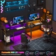 thumbnail image 2 of EnHomee 47.2" W Desk with Power Outlets & Hutch Homing Desk for Small Space Computer Desk with Storage Shelves，Black, 2 of 7