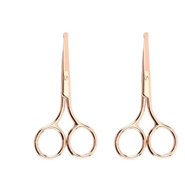 EIGTHTAIL 2Pcs Nose Hair Scissors Precision Beard Scissors for Men Multi-Use Hair Cutting Shears for Grooming Nose Hair Scissors for Eyebrow & Cuticle Detailing