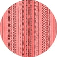 thumbnail image 1 of Ahgly Company Machine Washable Indoor Round Abstract Red Modern Area Rugs, 6' Round, 1 of 4