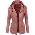 thumbnail image 1 of EGNMCR Veste à Manches Longues pour Femmes, Veste Décontractée Sans Capuche, Blouse en Cuir à Col à Revers, Mode Hiver, 1 of 6