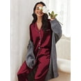 thumbnail image 5 of Avidlove Women Satin Pajama Set Silky Long Sleeve Sleepwear Soft Pj Set Button Down Nightwear S-XXL, 5 of 7