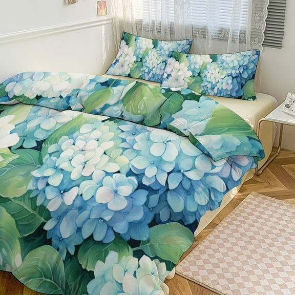 Hydrangea Macrophylla (1) Bedding Set Couple Bedclothes Pillowcase Customized Home Textiles Bed Set for Bedroom Decoration