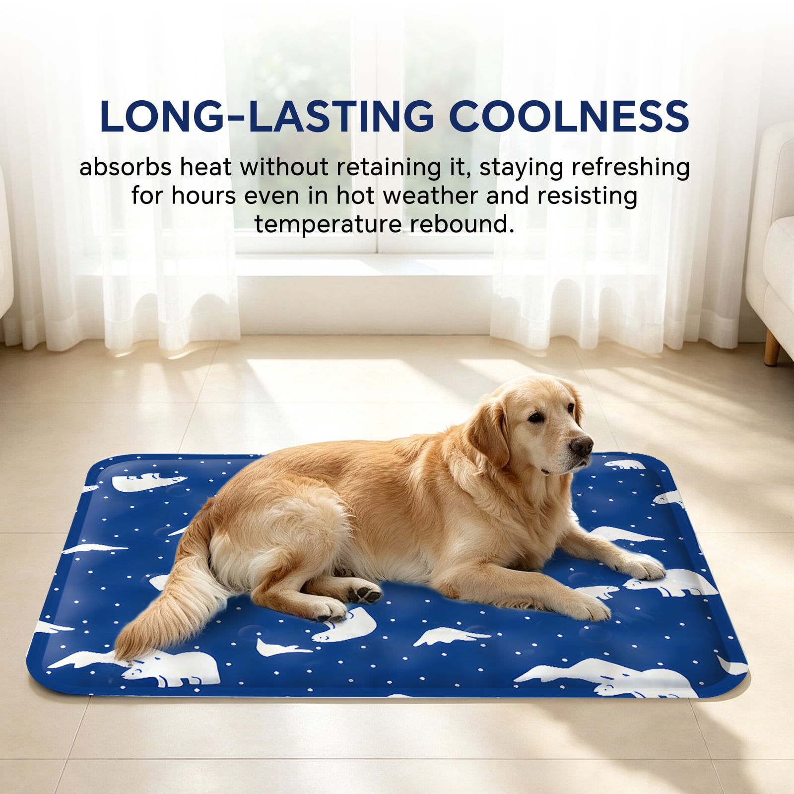 Pet Cooling Mat, Instant Cool Gel Pad for Dogs & Cats, Summer Instant Chill No Refrigeration, Portable Reusable Sleeping Bed (70*120cm/27.56*47.24in)