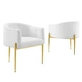 thumbnail image 2 of Modway Savour Tufted Performance Velvet Accent Chairs - Set of 2 in White, 2 of 9