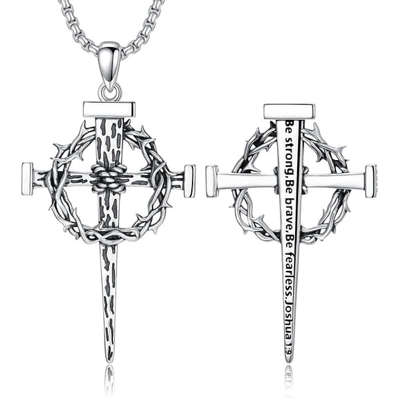 Cross Necklace 925 Sterling Silver Christian Jewelry for Men