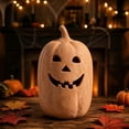 thumbnail image 6 of Holloyiver Handmade Terracotta Pumpkin Jack O' Lantern, Halloween Fall Terracotta Pumpkin Lantern Ornament, Autumn Farmhouse Table Festival Decoration for Home Porch Mantel Room Decor, 6 of 7
