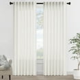 thumbnail image 2 of Topfinel 90 Inches Long Semi Sheer Curtains,Natural Linen Blended Light Filtering Window Curtains for Living Room Bedroom Back Tab Drapes with Hooks，Set of 2, 2 of 7