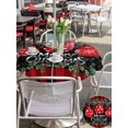 thumbnail image 4 of Outdoor Tablecloth with Umbrella Hole and Zipper, Red Christmas Balls Round Table Cloth 54 Inch Waterproof Tablecloth, Winter Snowflakes Xmax Berry Plaid Picnic Table Cover for Patio Camping, 4 of 7