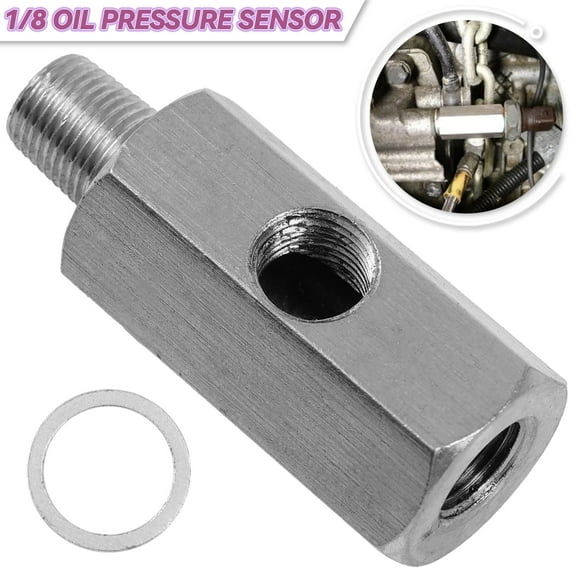 1/ 8" NPT Oil Pressure Sensor Tee to NPT Adapter Turbo Supply Feed Line Gauge T