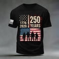 thumbnail image 4 of Yindaity Mens Flag Shirt 250 Years American 1776 2026 250th 4th July Independence Day T-Shirt(Black,2XL), 4 of 5