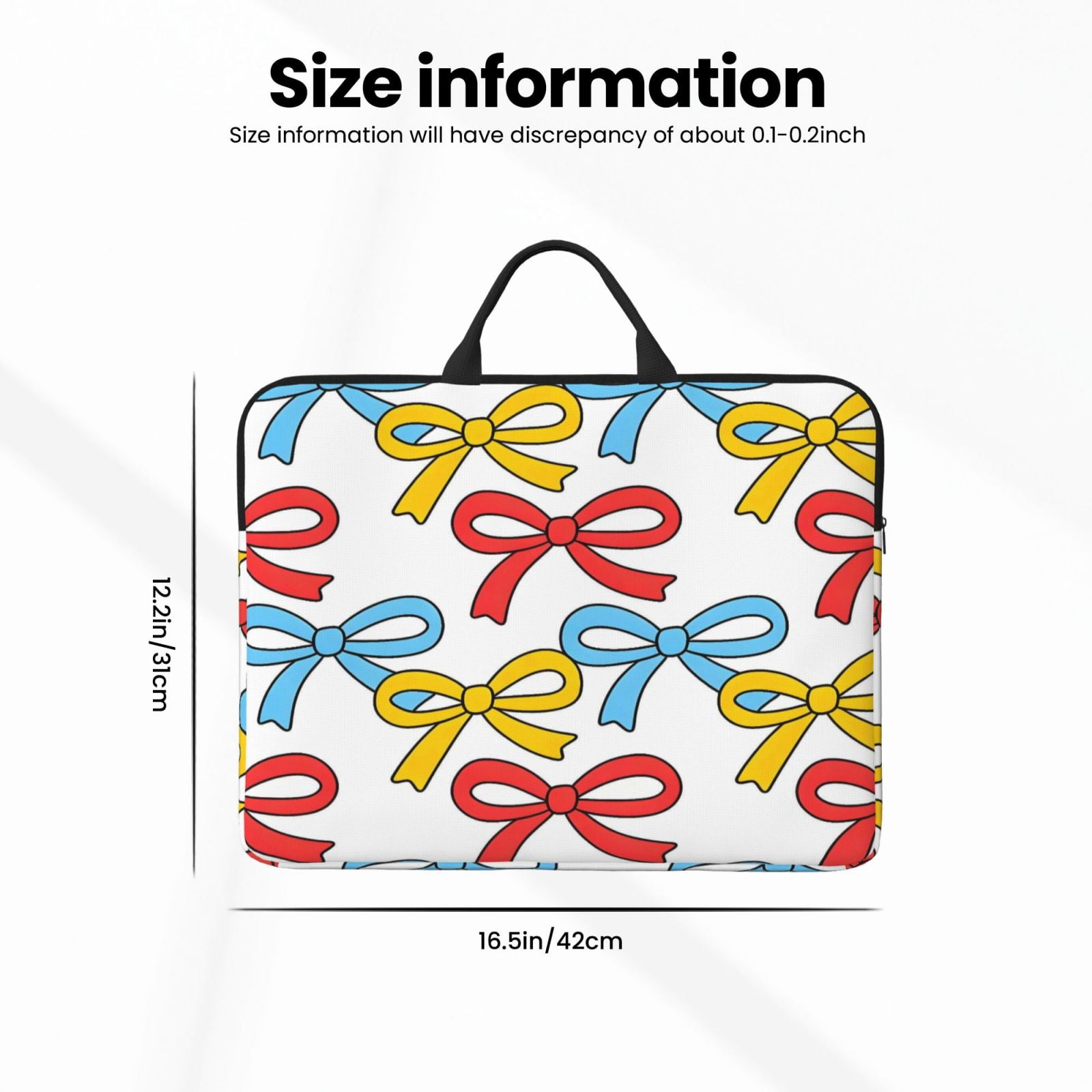 Laptop Sleeve Bag For Women Men 14inch Waterproof Durable Protective Computer Carrying Cover Handle Laptop Case Bag Blue Red Yellow Thin Bows