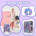 2-Piece Rolling Carry- Luggage Set with Travel Pillow, Hard Suitcase ...