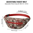 thumbnail image 3 of Fanny Pack Red Christmas Collage Pattern Waist Pack Bag,Running Cross Bag,Waterproof Large Fanny Packs for Women Men for Travel Running Hiking Cycling, 3 of 6