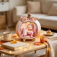thumbnail image 4 of Ouuluon 2D Cute Ghost Pumpkin Mini House Light Ornament, Fall Halloween Miniature Scene Decor for Desktop Display, 4 of 6